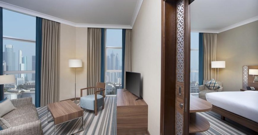 اتاق هتل هیلتون گاردن المینا دبی امارات متحده ی عربی