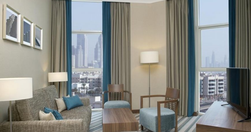 اتاق هتل هیلتون گاردن المینا دبی امارات متحده ی عربی